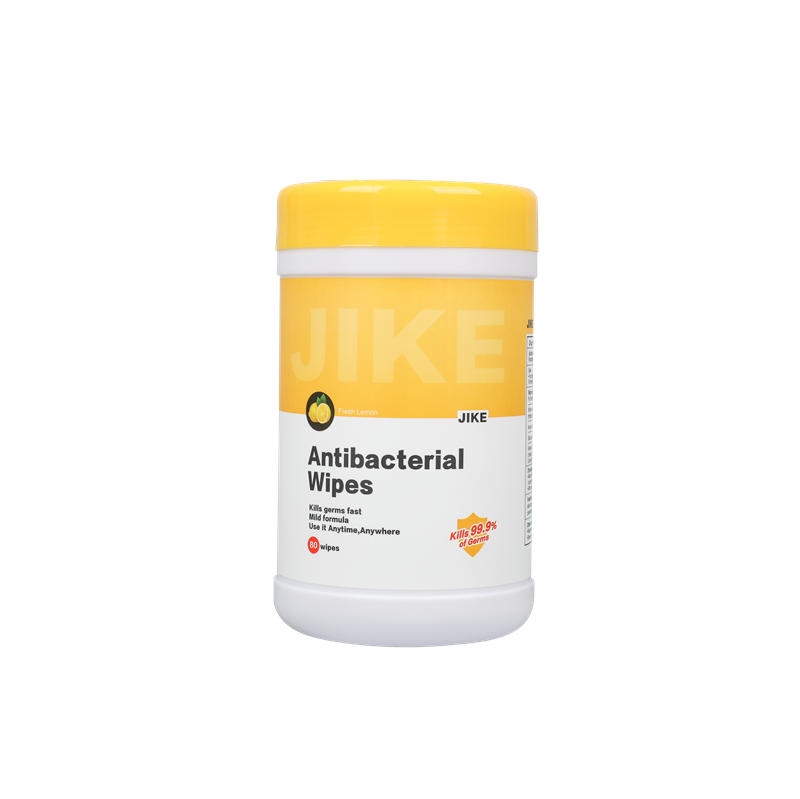 SJ13-JIKE Lemon Essence 80 PCS Barrel Antibacterial Wet Wipes