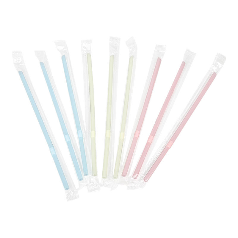 PP05-JIAYAN Individual Plastic Film Wrapped Packing Sharp End Flexible Straw