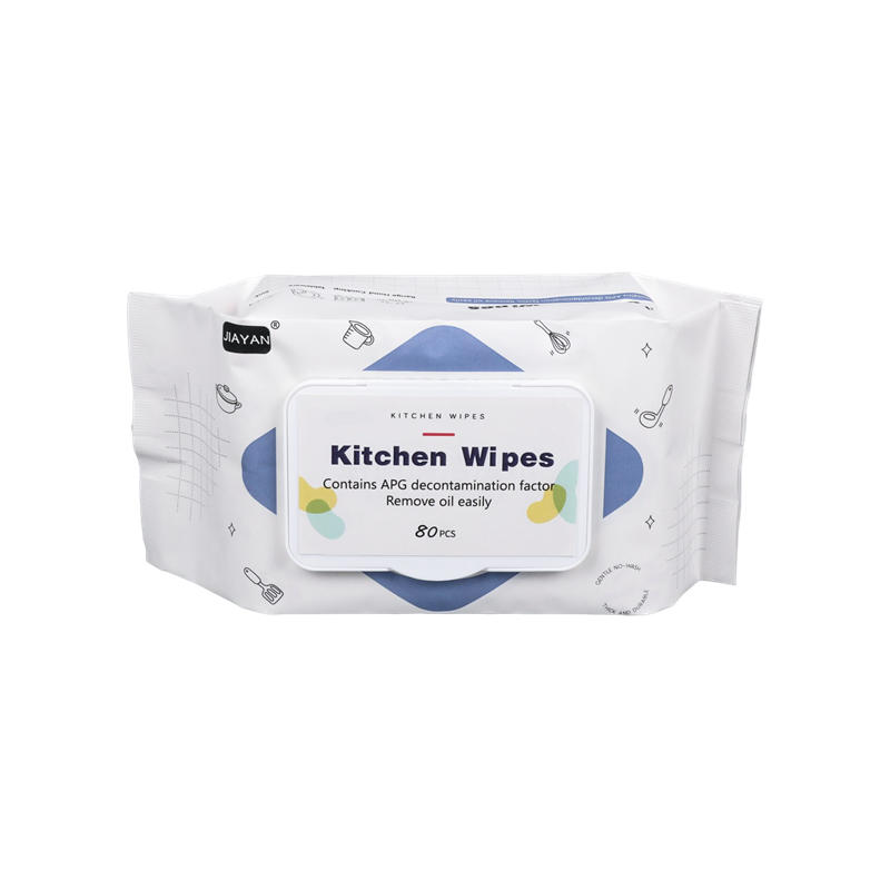 SJ07-JIAYAN White Square 80 PCS Kitchen Cleaning Wet Wipes