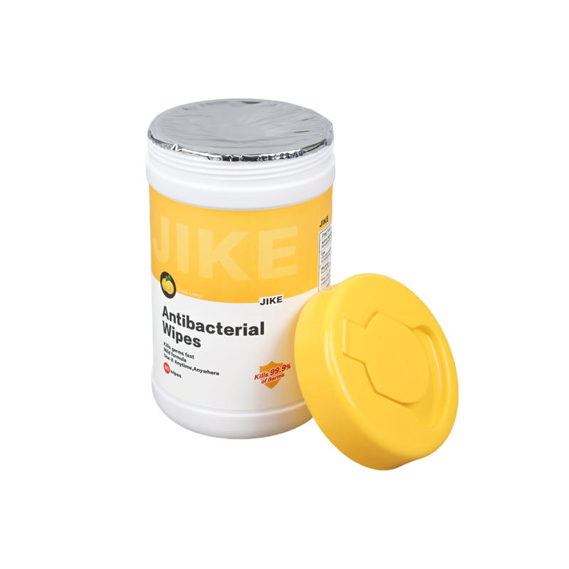 SJ13-JIKE Lemon Essence 80 PCS Barrel Antibacterial Wet Wipes