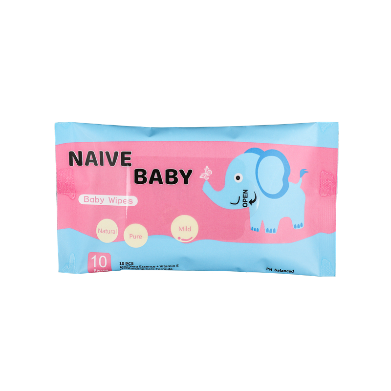 SJ01Naive Baby Little Elephant 10 PCS Portable Baby Wet Wipes