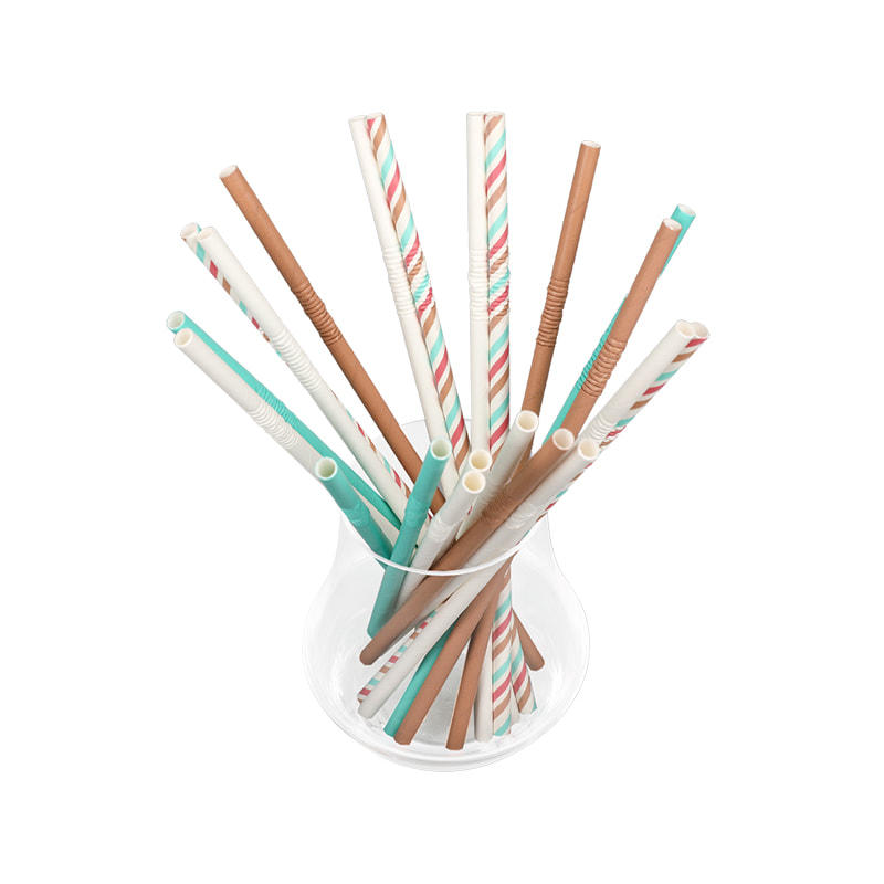 ZG05-JIAYAN Disposable Multi-color Optional Strip Printed Flexible Paper straws 