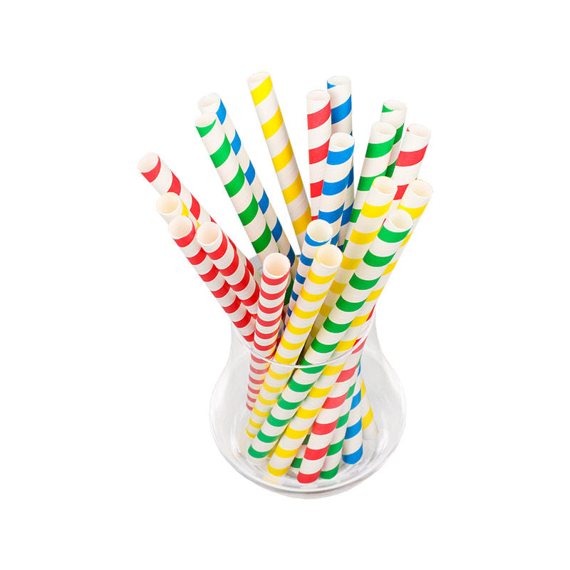 ZG04- JIAYAN Colorful Stripe Party Use Biodegradable Drinking Paper Straws