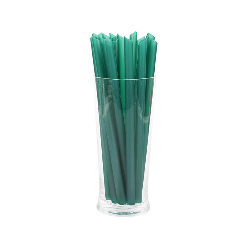 PP08-JIAYAN Dark Green Bubble Tea Plastic Sharp End Drinking Straw 