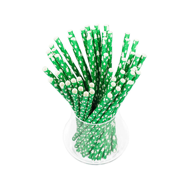 ZG03-JIAYAN Eco-friendly Christmas Series Paper Drinking Straws