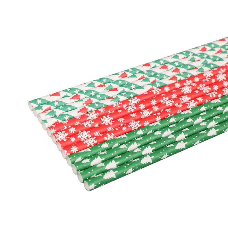 ZG03-JIAYAN Eco-friendly Christmas Series Paper Drinking Straws