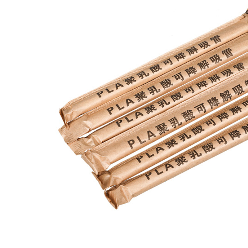 PLA03-JIAYAN Sharp End Individually Paper Wrapped PLA Drinking Straws