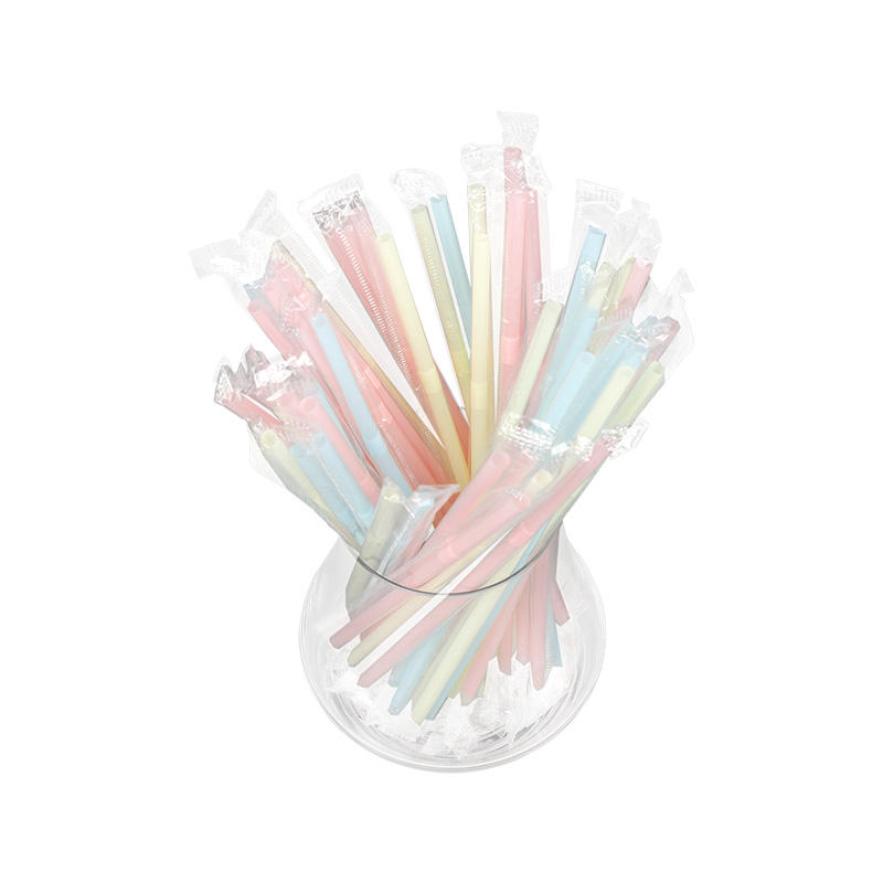 PP05-JIAYAN Individual Plastic Film Wrapped Packing Sharp End Flexible Straw