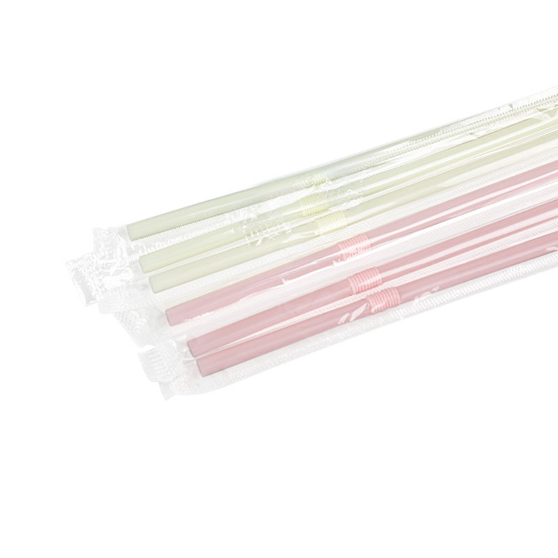 PP05-JIAYAN Individual Plastic Film Wrapped Packing Sharp End Flexible Straw