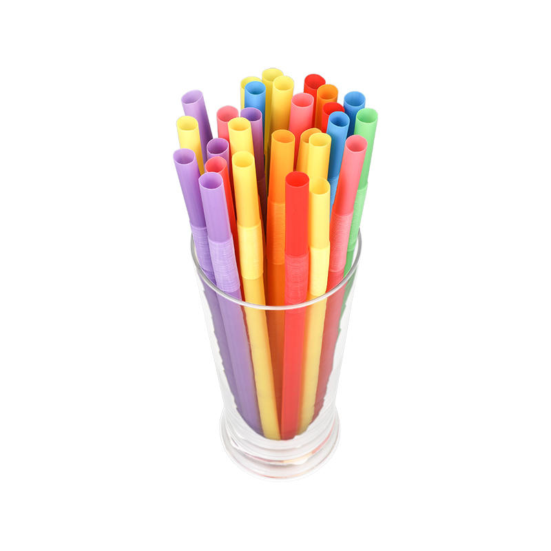 PP02-JIAYAN JUMBO Artistic Flexible Straw Multicolor Mix Plastic Drinking Straw