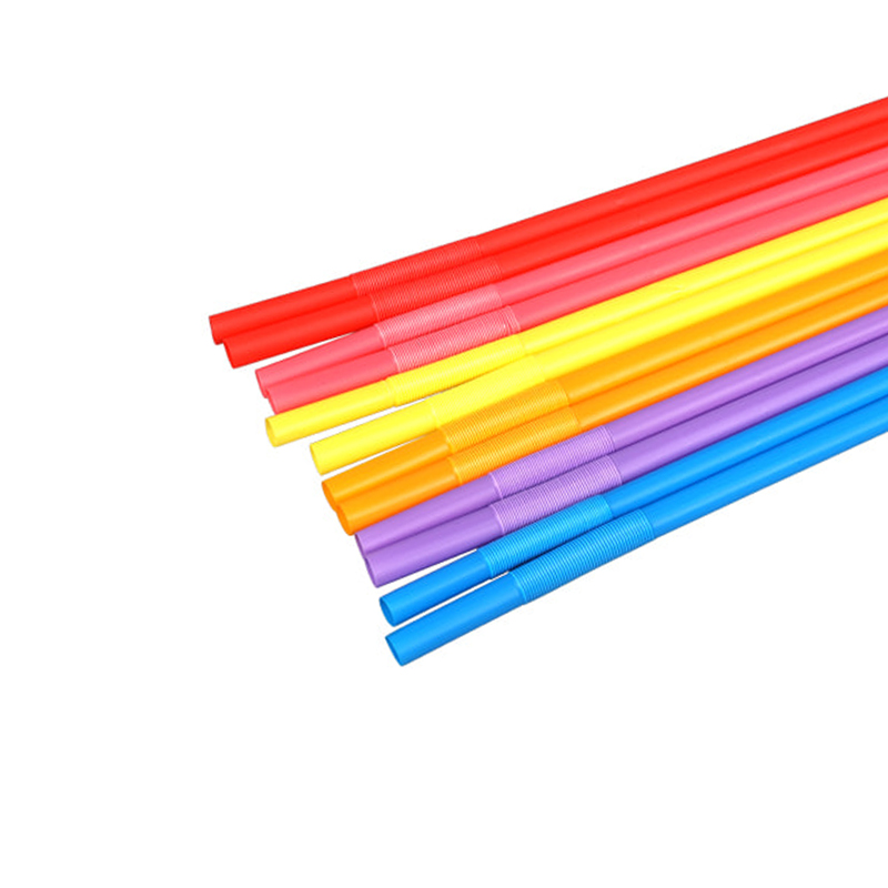 PP02-JIAYAN JUMBO Artistic Flexible Straw Multicolor Mix Plastic Drinking Straw
