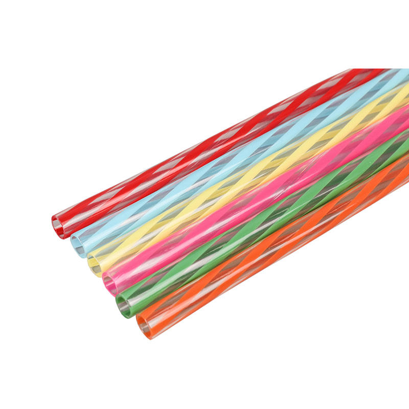 ZX07-JIAYAN PETG Hard Straight Spiral Colorful Reusable Drinking Straw