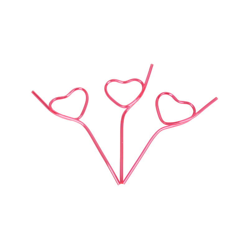 ZX06-JIAYAN PETG Food Grade Reusable Crazy Heart Shape Drinking Straw