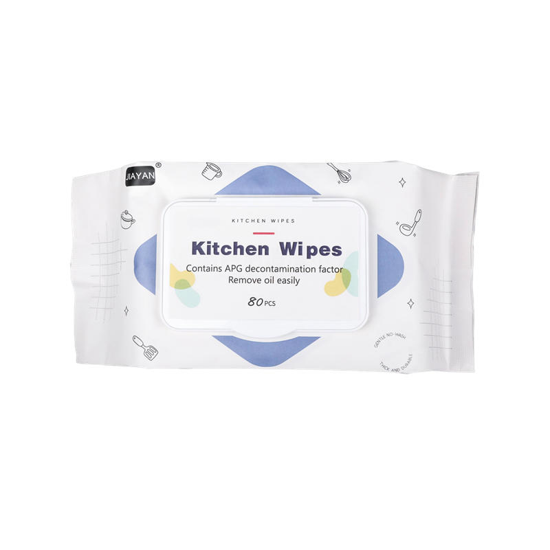 SJ07-JIAYAN White Square 80 PCS Kitchen Cleaning Wet Wipes